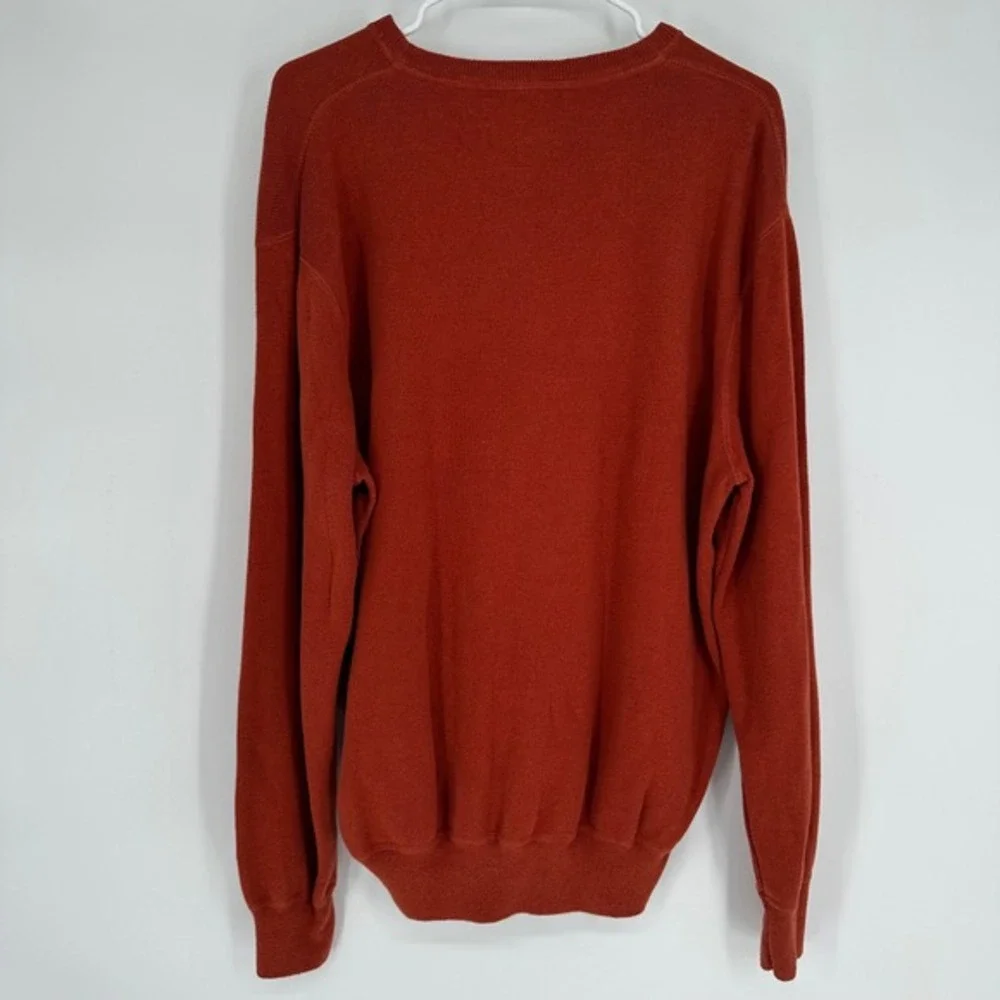 Vintage 90s Polo Ralph Lauren Mens XL Burnt‎ Orange Cotton Crewneck Sweater